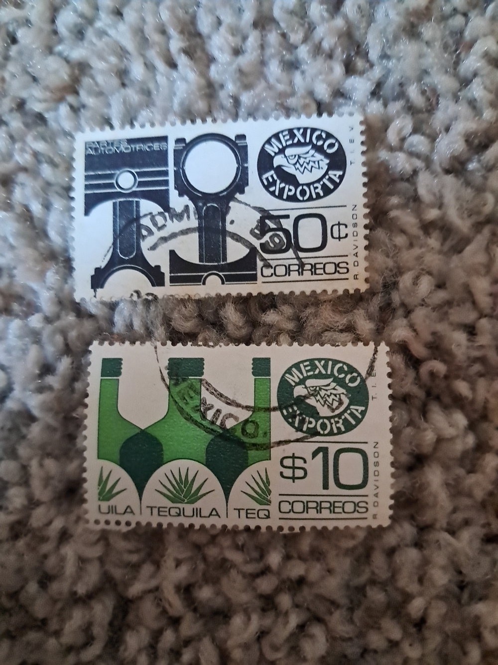 Mexico Exporta Mixed Media Stamp Art Print – Green & Black